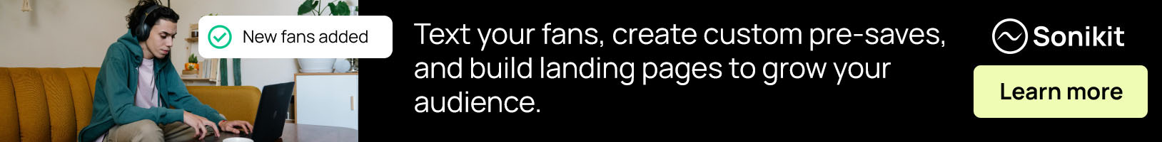 artist creating Spotify pre-save on laptop