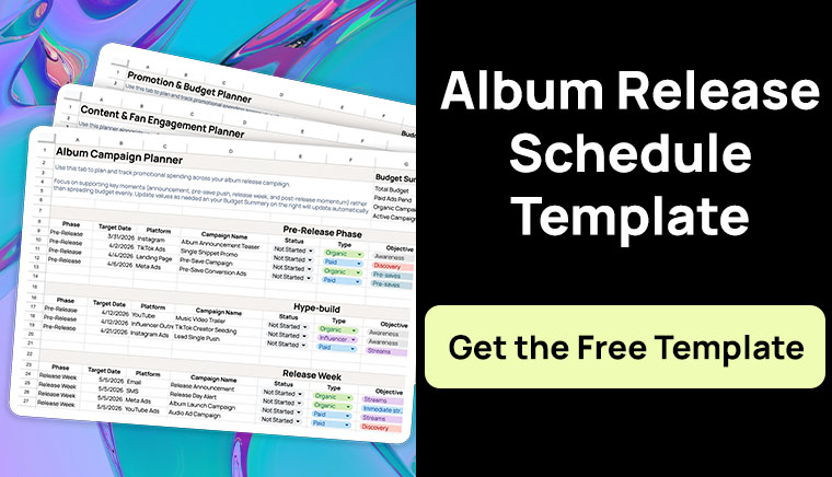 album release schedule template