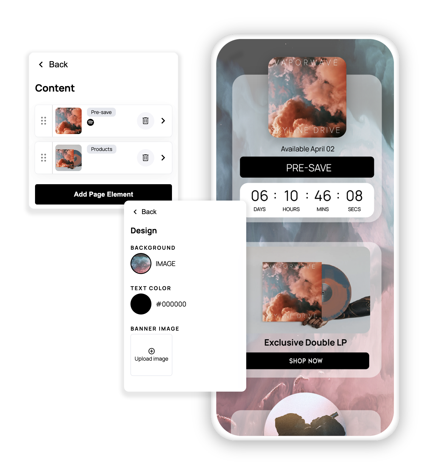Customizable Spotify pre-save countdown page