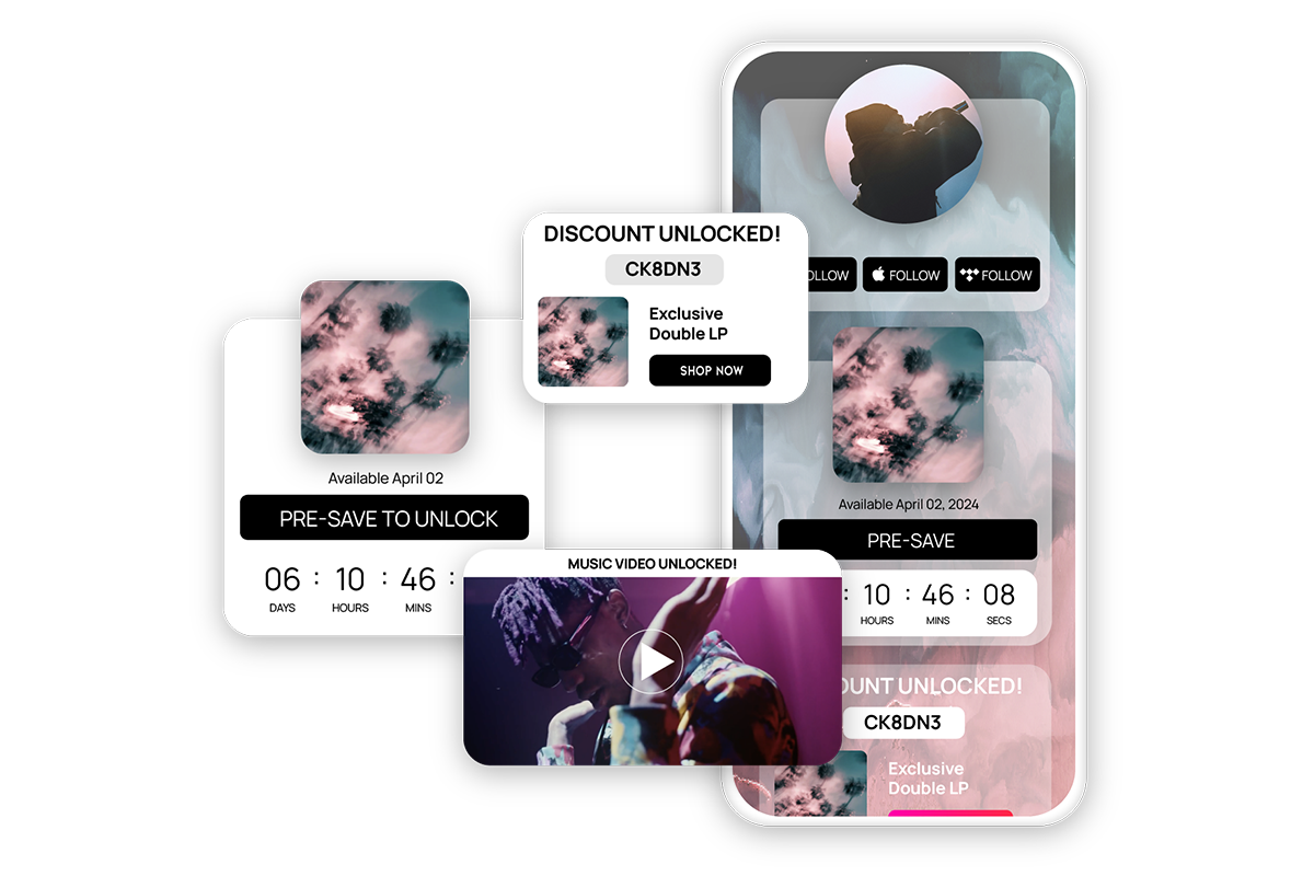 embedded pre-save and pre-save landing page for Spotify
