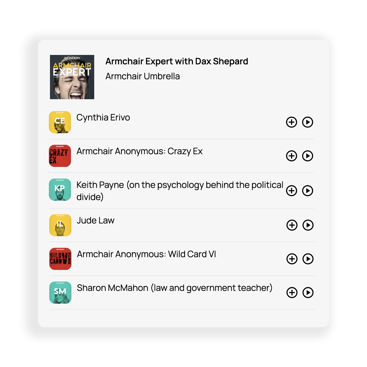 Embed live podcast episode feed