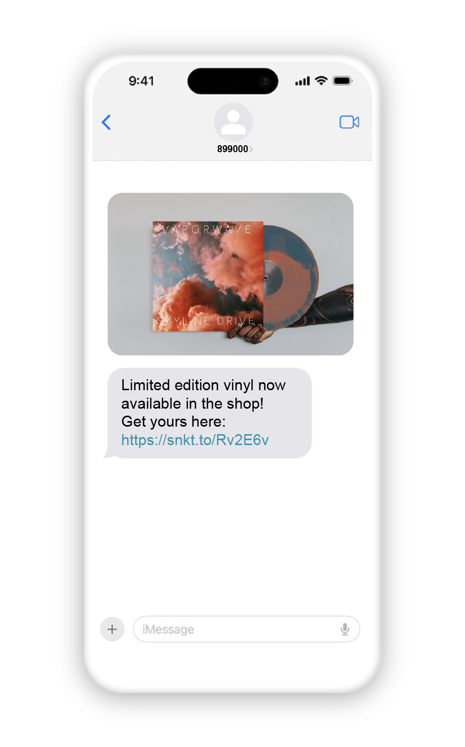 Phone with SMS marketing messages for artists