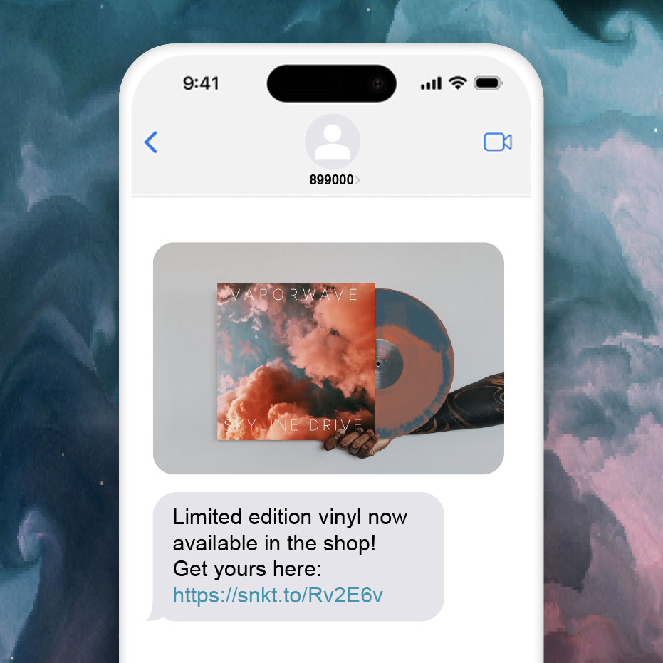 Link shortener for SMS music marketing