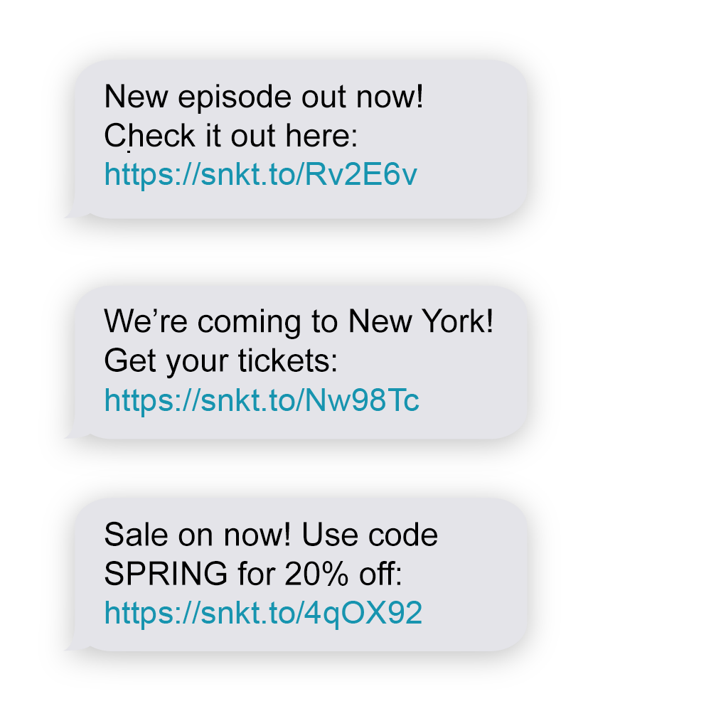 SMS text messages on mobile phone for podcast marketing