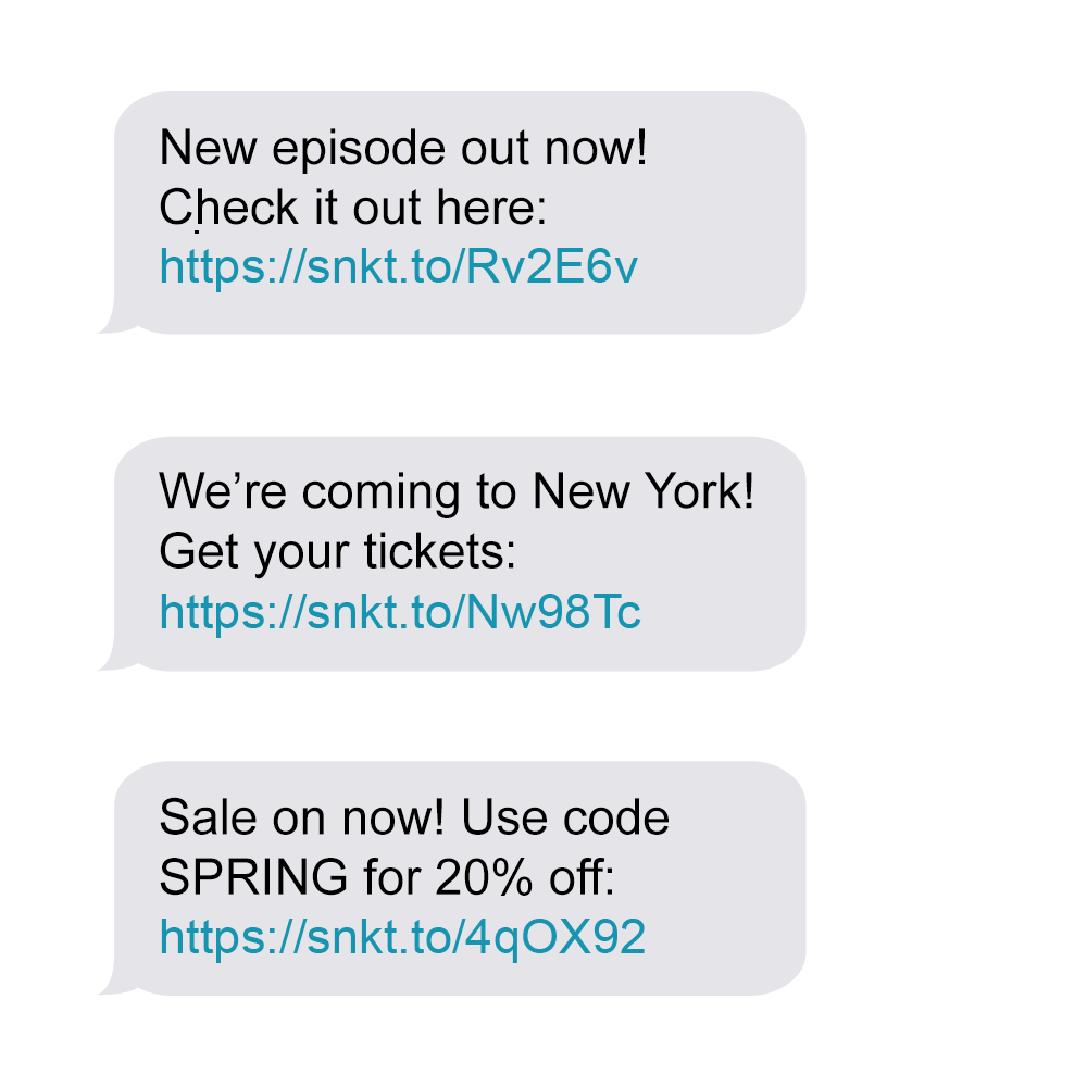 SMS text messages on mobile phone for podcast marketing